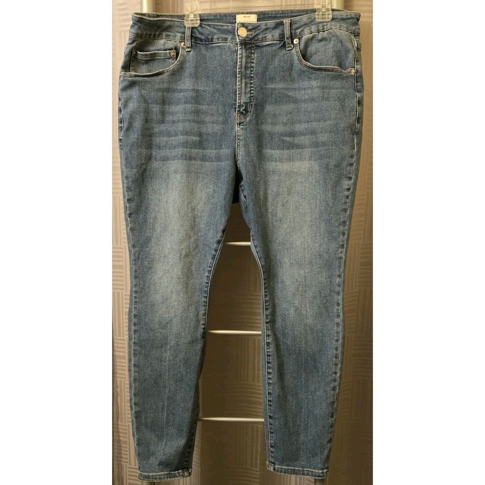 Eloquii‎ Denim Capri Jeans Women 18 Straight Tapered  High Rise Stretch 38x26.5